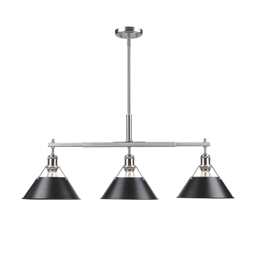 Yep by Golden Lighting Orwell 3-light Island Light in Pewter and Matte Black shade